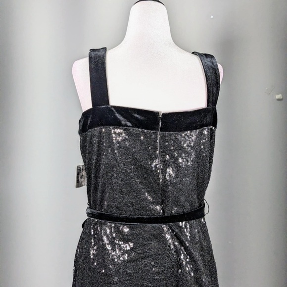 NWT BAR III SEQUINED SQUARE NECK COCKTAIL AND PARTY DRESS - M - Picture 3 of 11